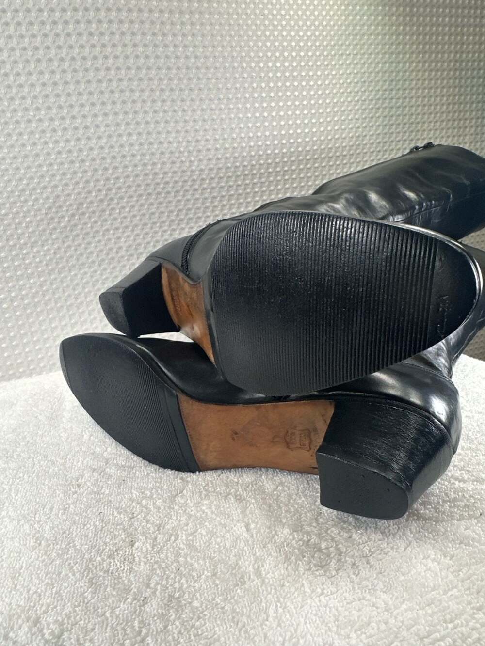 Salvatore Ferragamo Black Leather Knee High Boots - Picture 8 of 10